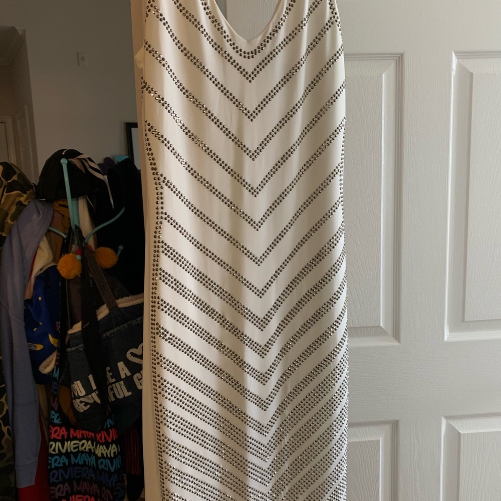 Dress white with silver studs